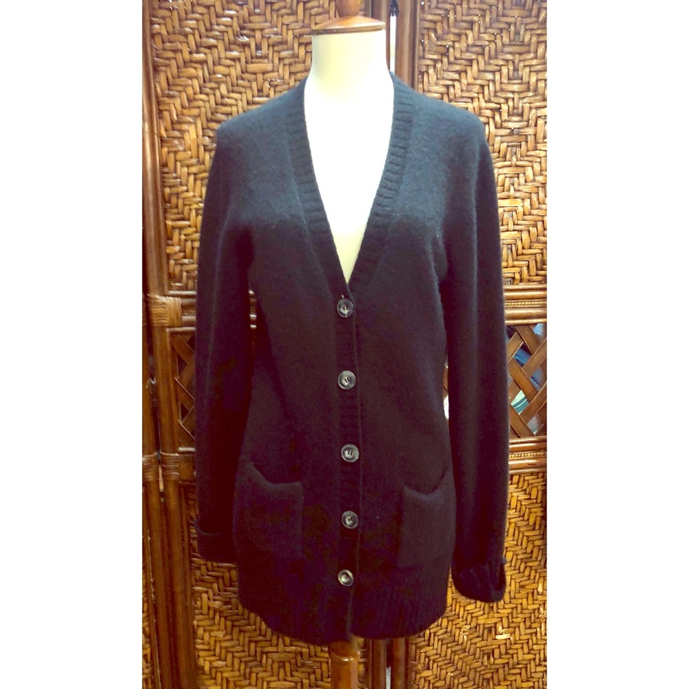 Enzo Mantovani Black 100% Cashmere Cardigan size M